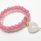 Rose quartz and chalcedony double layer combination bracelet - Gems & stones ph