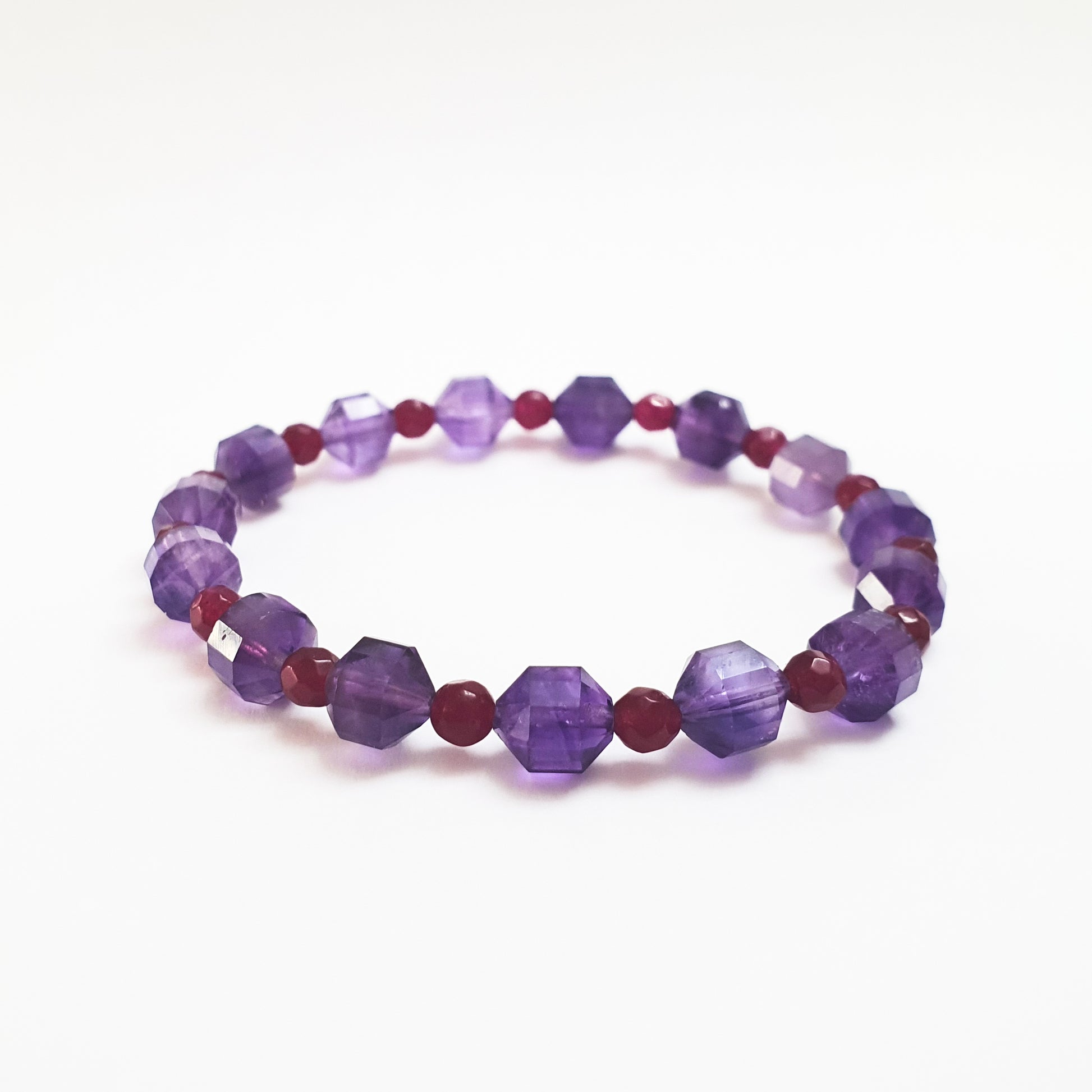 Amethyst with ruby quartz gemstone bracelet - Gems & stones ph