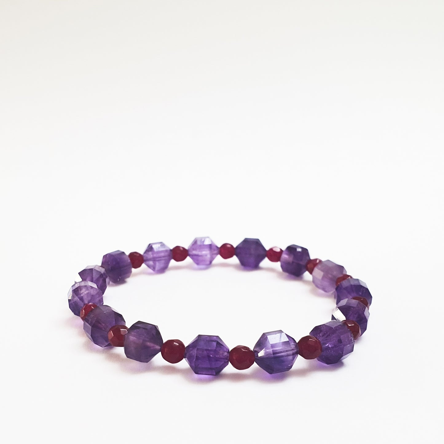 Amethyst with ruby quartz gemstone bracelet - Gems & stones ph