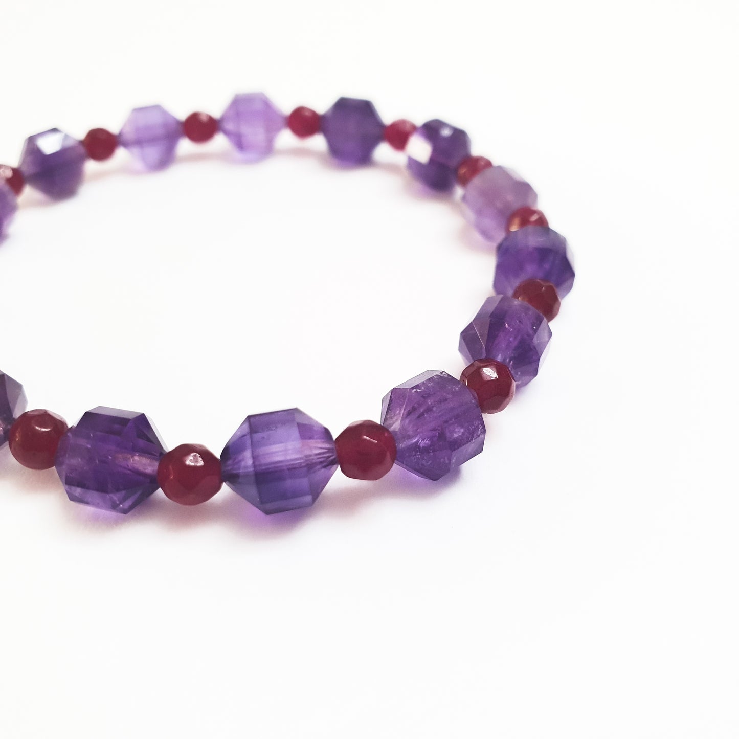 Amethyst with ruby quartz gemstone bracelet - Gems & stones ph