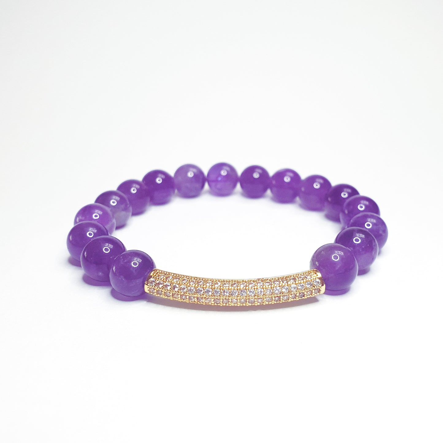 Amethyst with gold accent gemstone bracelet - Gems & stones ph