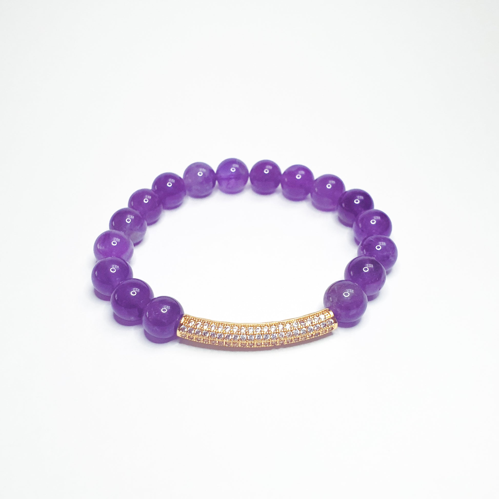 Amethyst with gold accent gemstone bracelet - Gems & stones ph