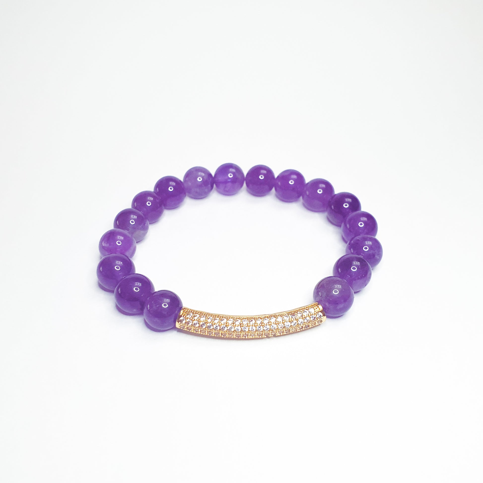 Amethyst with gold accent gemstone bracelet - Gems & stones ph