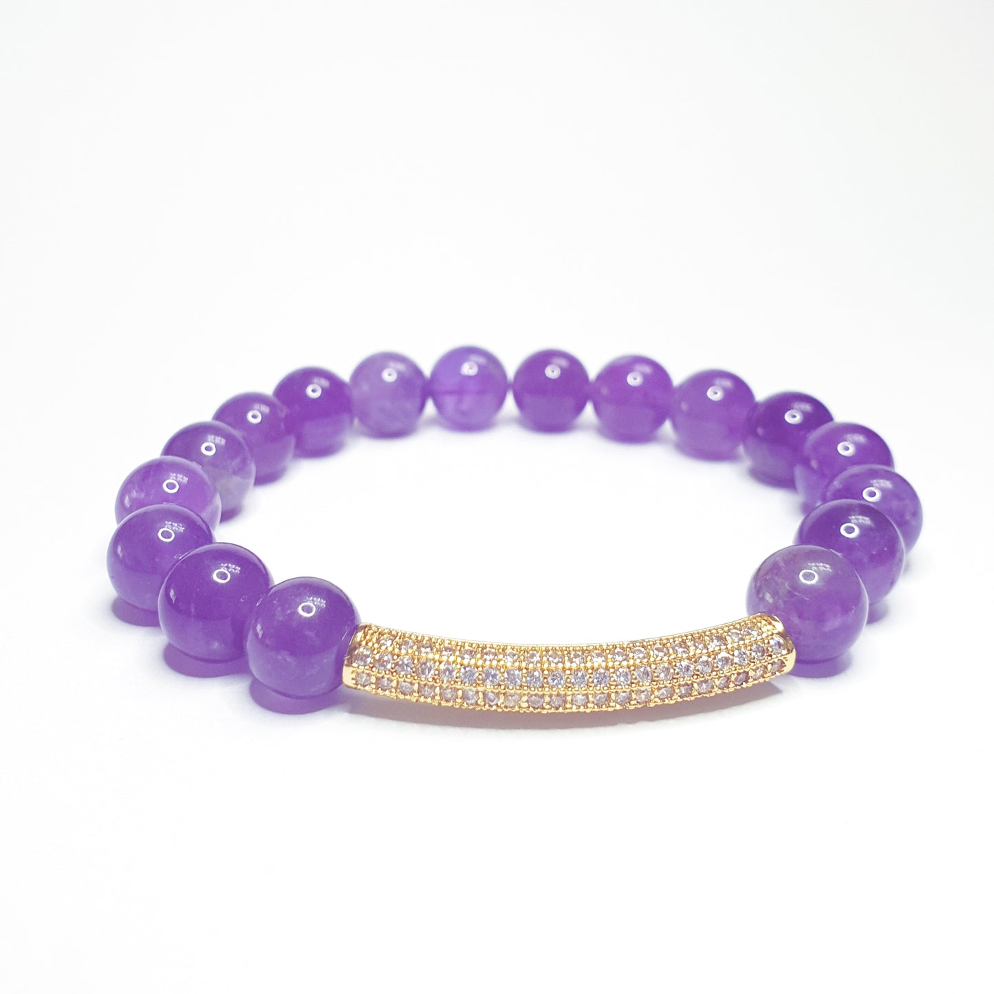 Amethyst with gold accent gemstone bracelet - Gems & stones ph