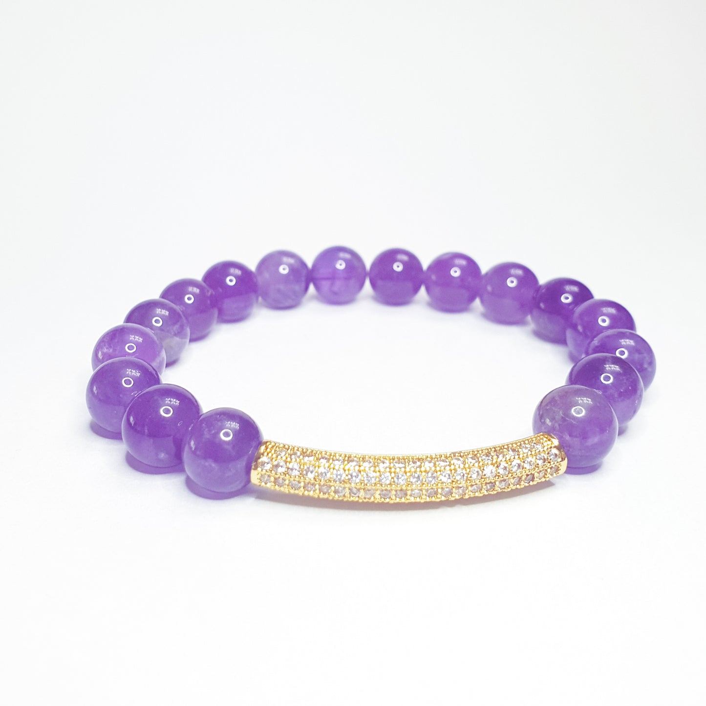 Amethyst with gold accent gemstone bracelet - Gems & stones ph