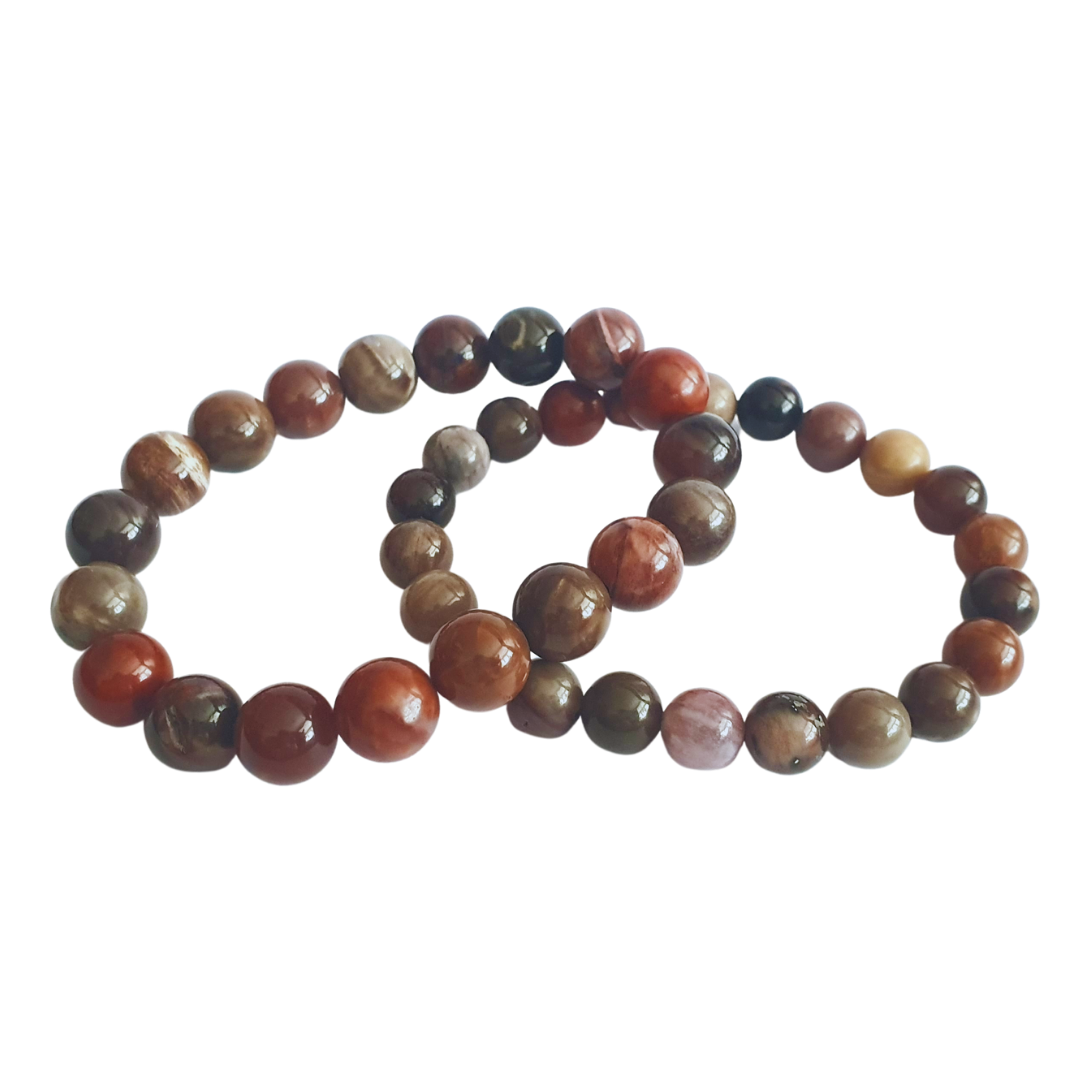 Petrified wood gemstone bracelet - Gems & stones ph