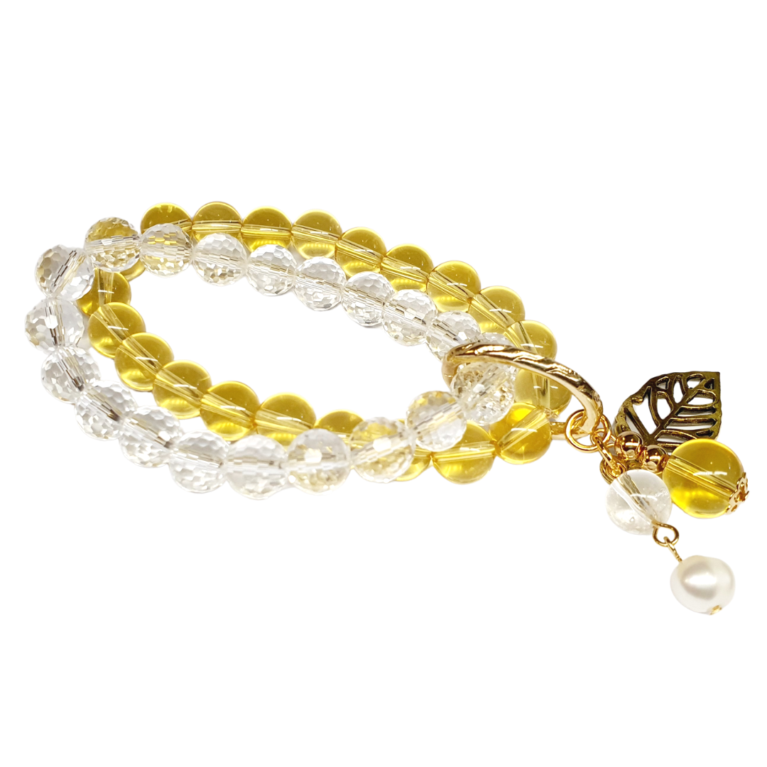 Clear quartz and citrine double layer combination bracelet - Gems & stones ph