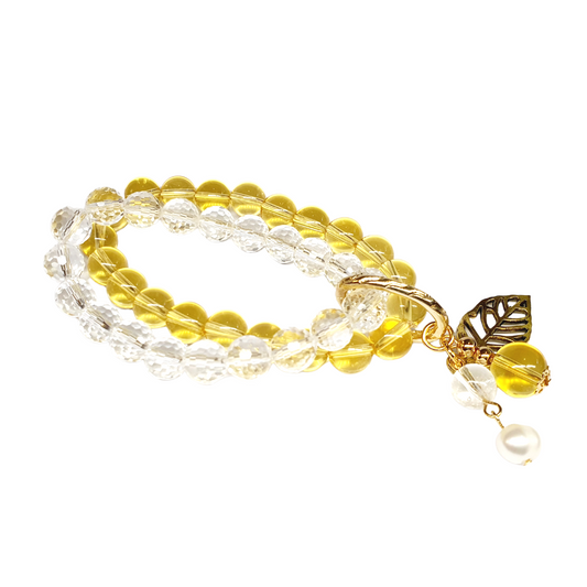 Clear quartz and citrine double layer combination bracelet - Gems & stones ph