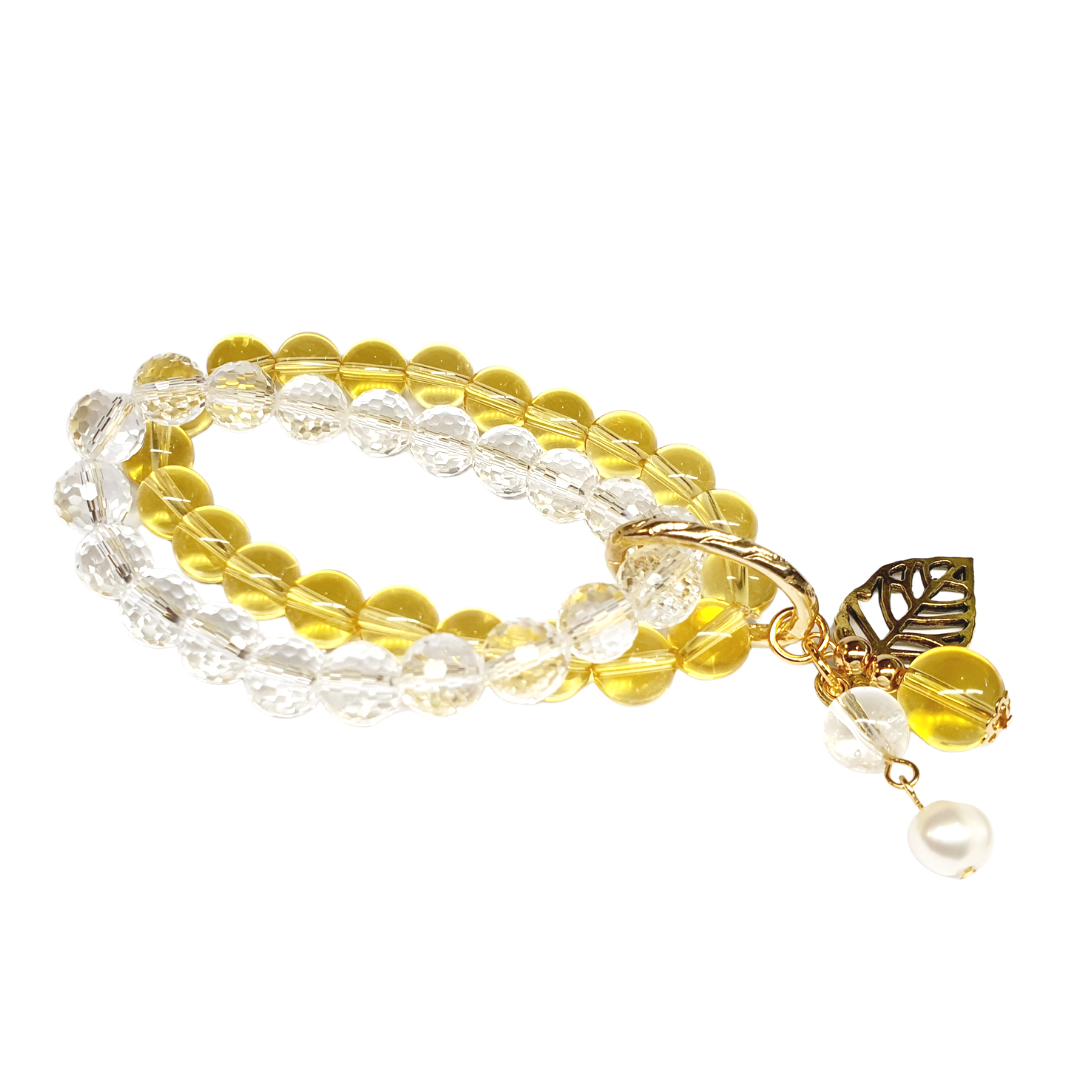 Clear quartz and citrine double layer combination bracelet - Gems & stones ph