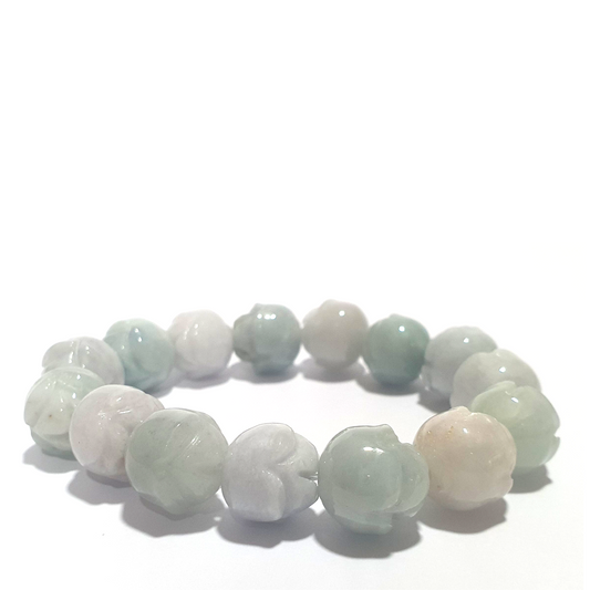 10mm Lotus flower jade gemstone bracelet