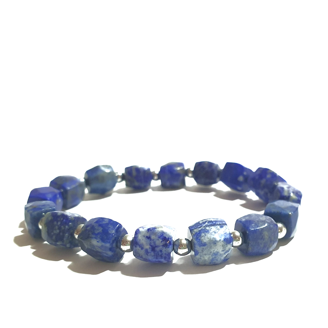 Lapis Lazuli and hematite gemstone bracelet