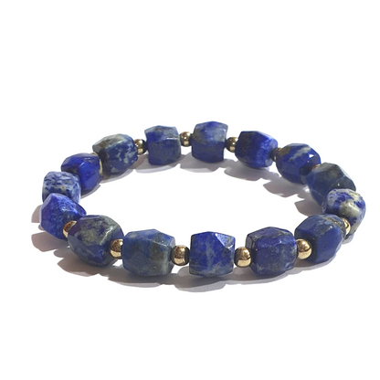 Lapis Lazuli and hematite gemstone bracelet