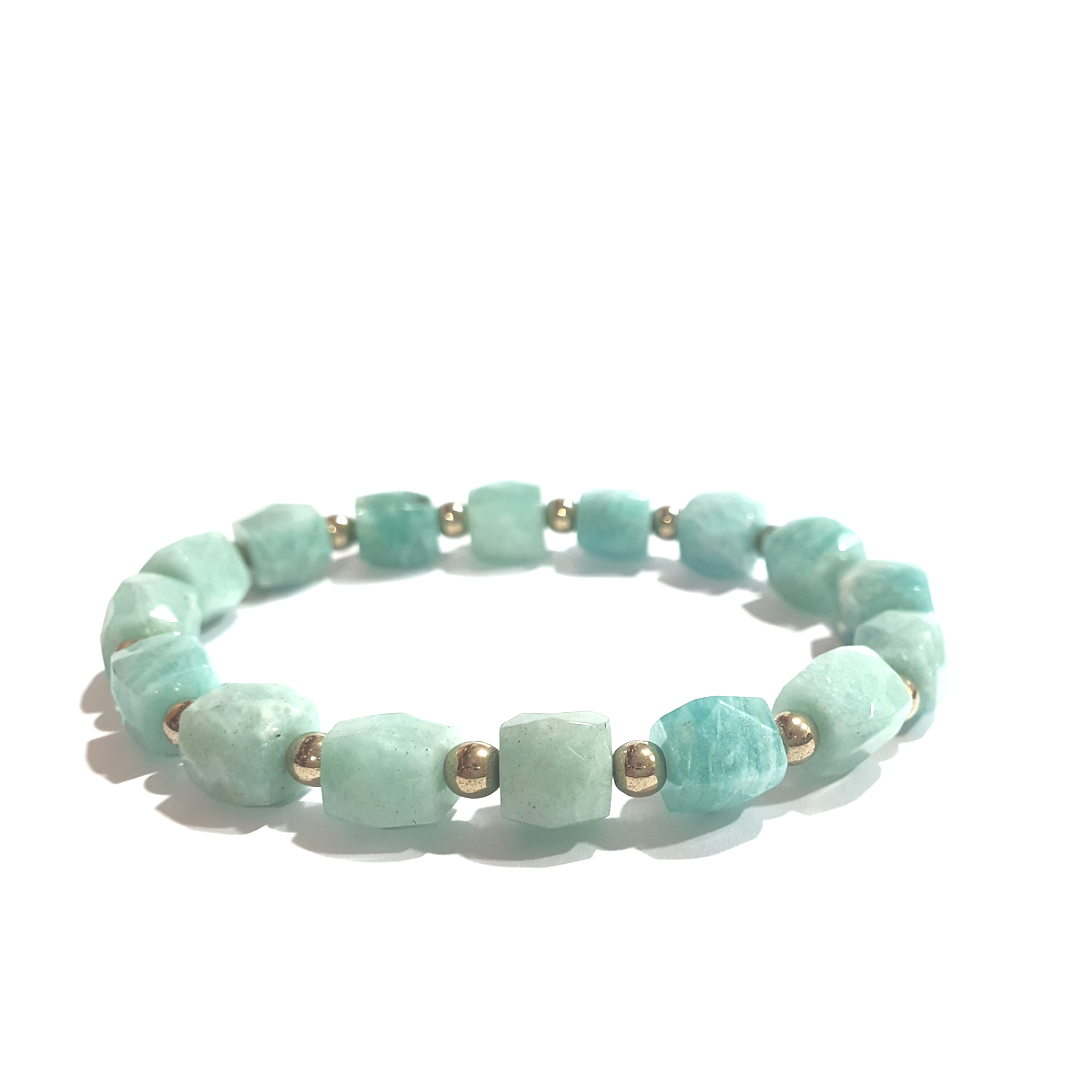 Amazonite and hematite gemstone bracelet