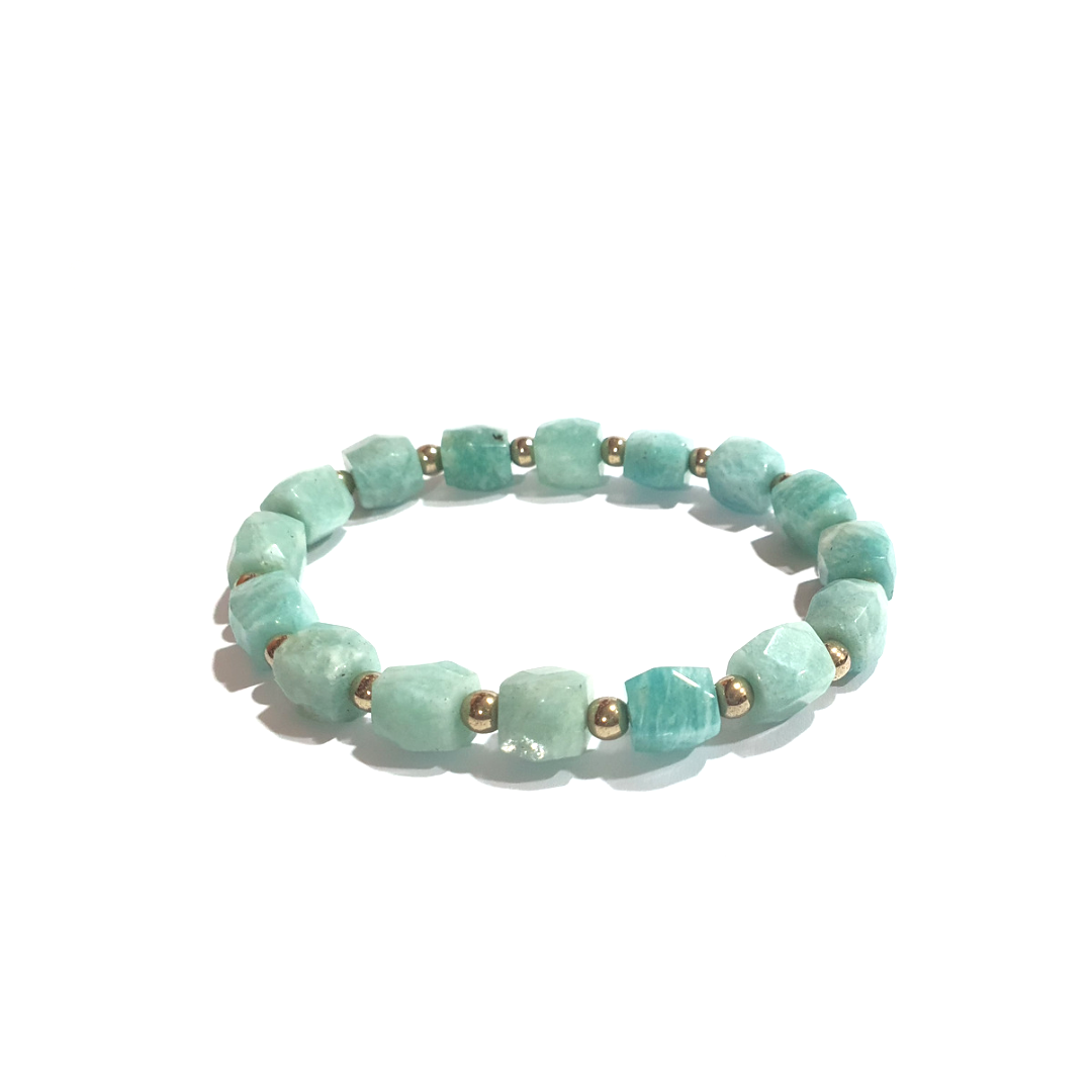 Amazonite and hematite gemstone bracelet