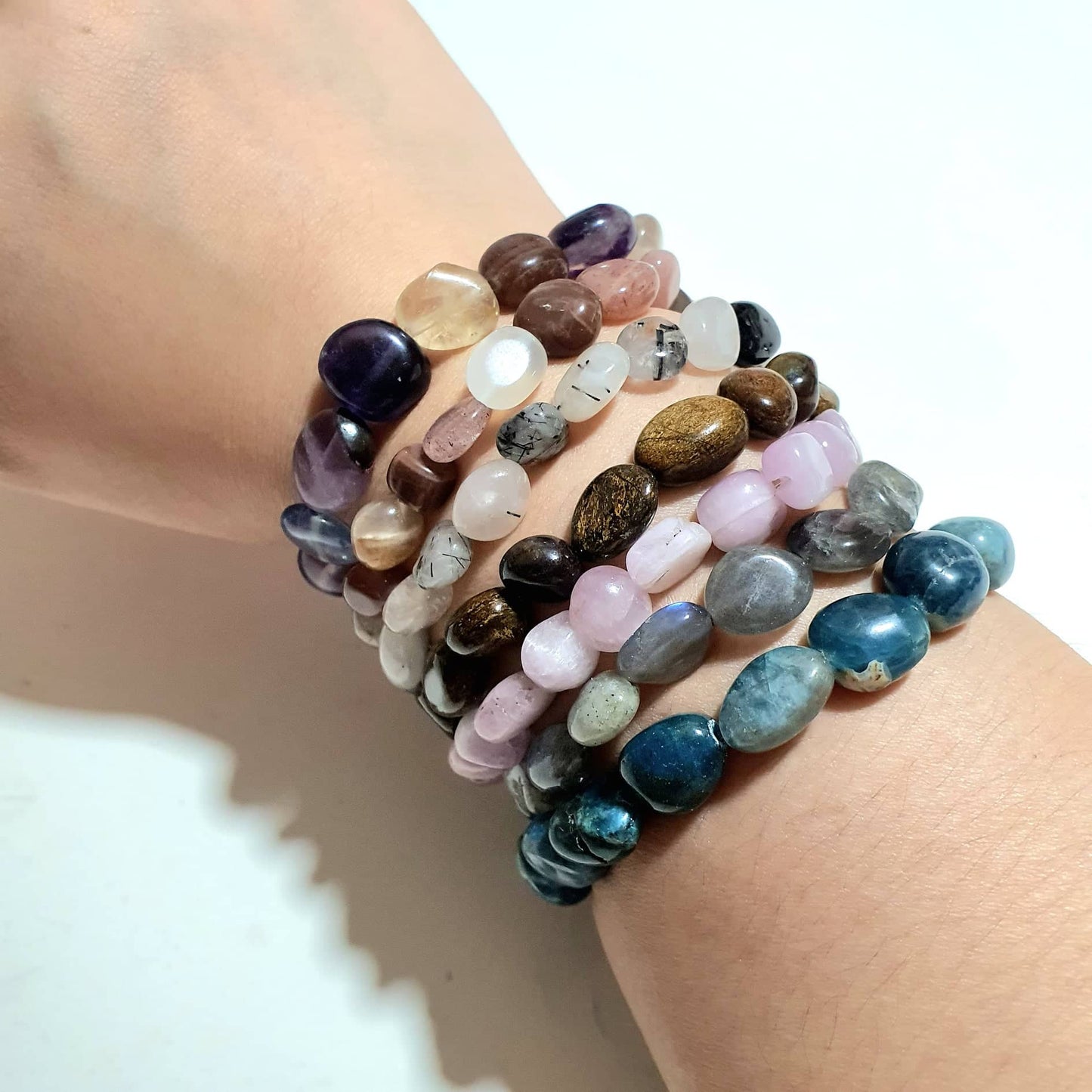 Apatite pebbles Gemstone bracelet