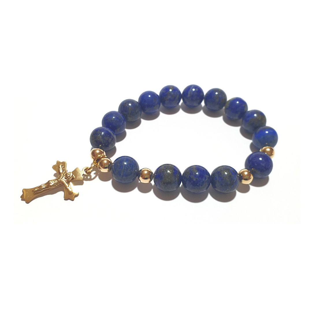 Saint Charbel Sharbel Makhlouf Monk 18K Gold three tone rosary bracele – FJ  Fallon Jewelry