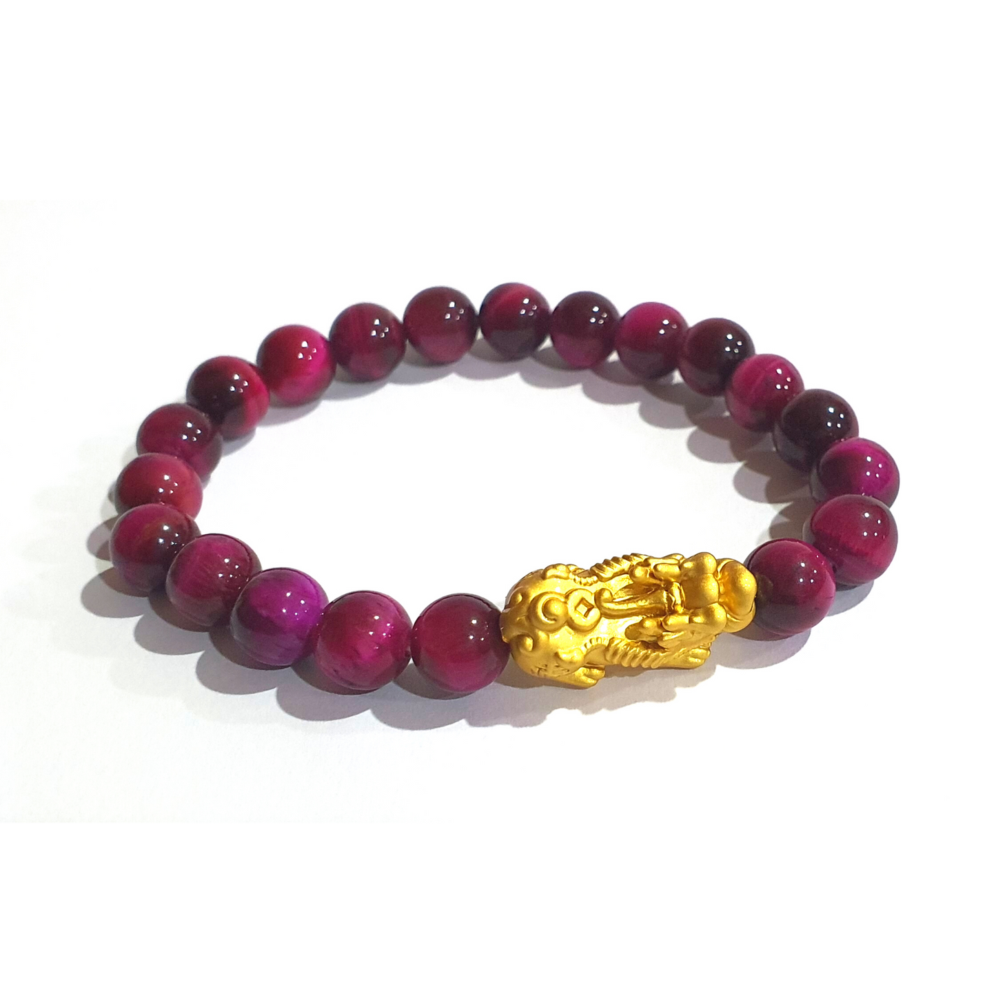 Magenta Tiger Eye with Piyao Charm