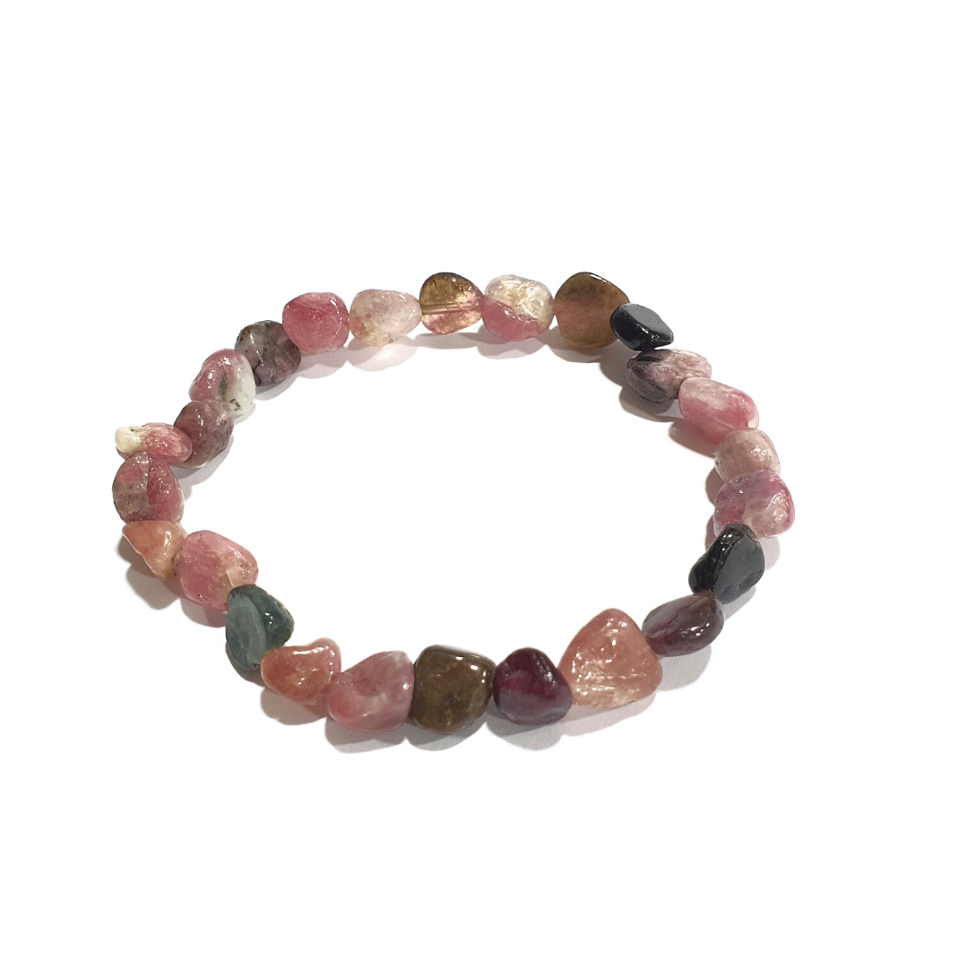 Mixed Tourmaline pebbles Gemstone bracelet