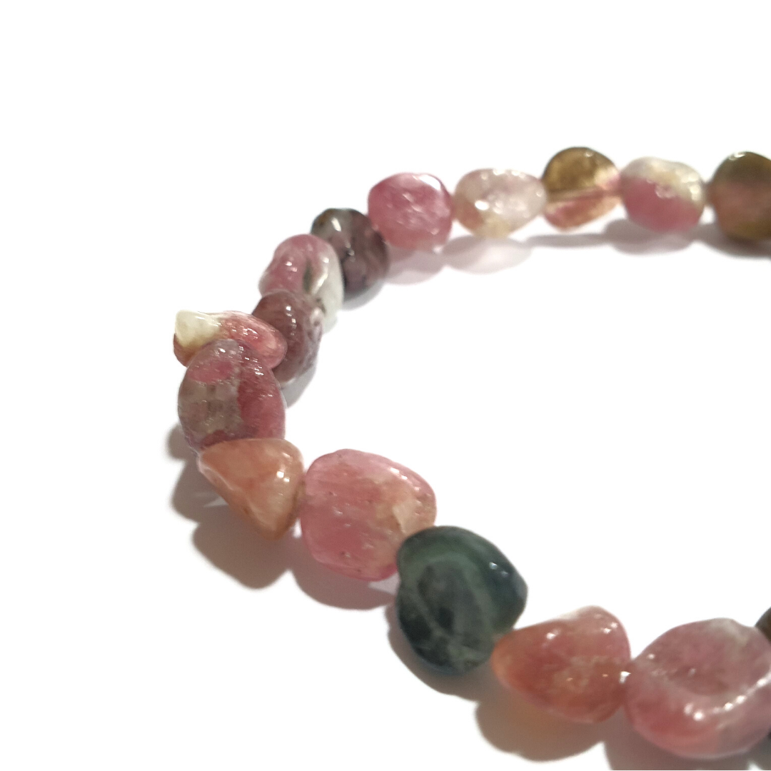 Mixed Tourmaline pebbles Gemstone bracelet