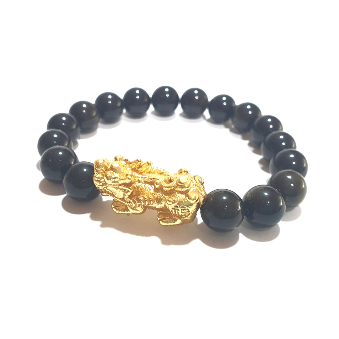 Obsidian gold sheen With Piyao gemstone bracelet – Gems stones ph