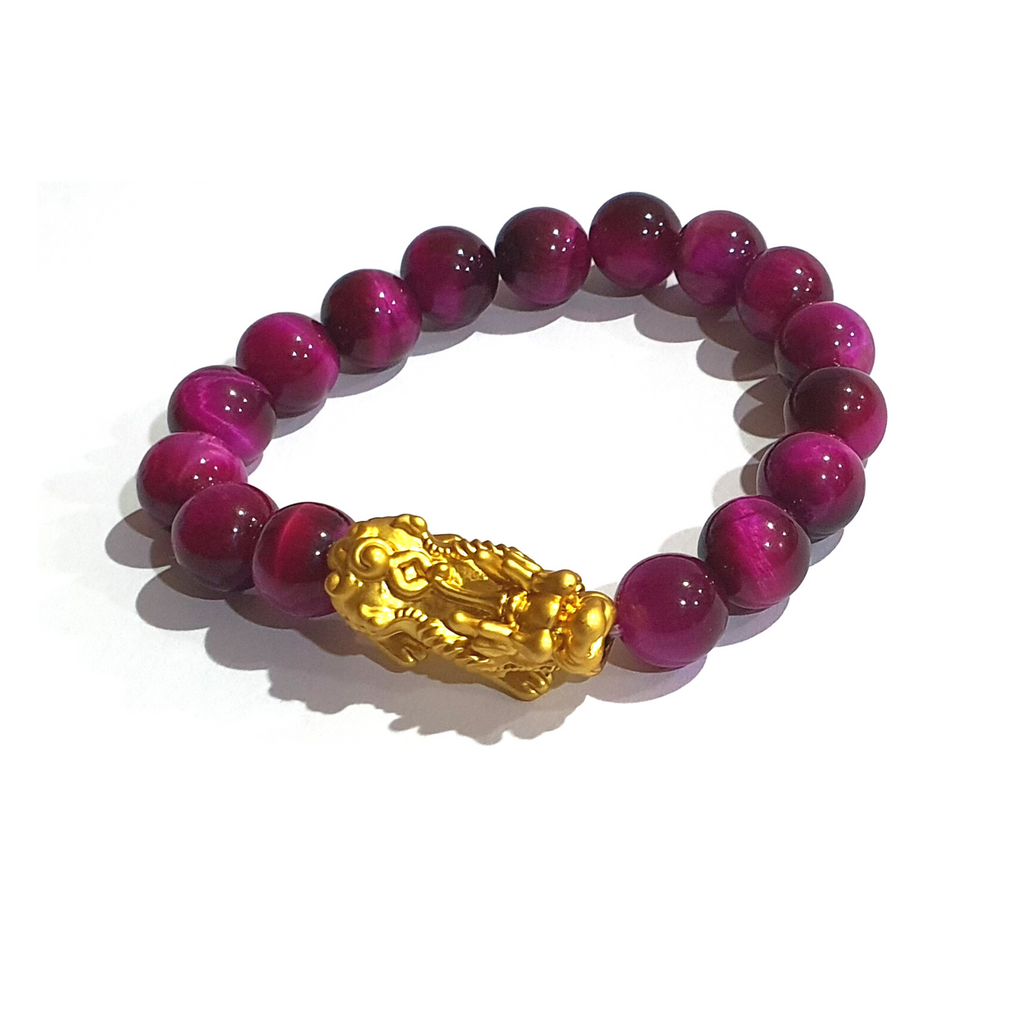 Magenta Tiger Eye with Piyao Charm