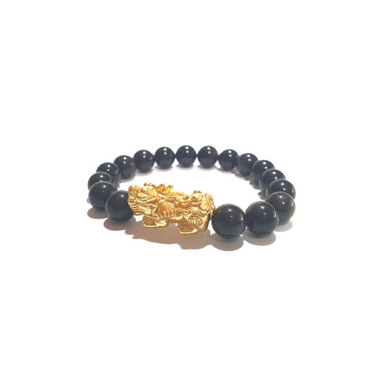 Obsidian gold sheen With Piyao gemstone bracelet - Gems & stones ph