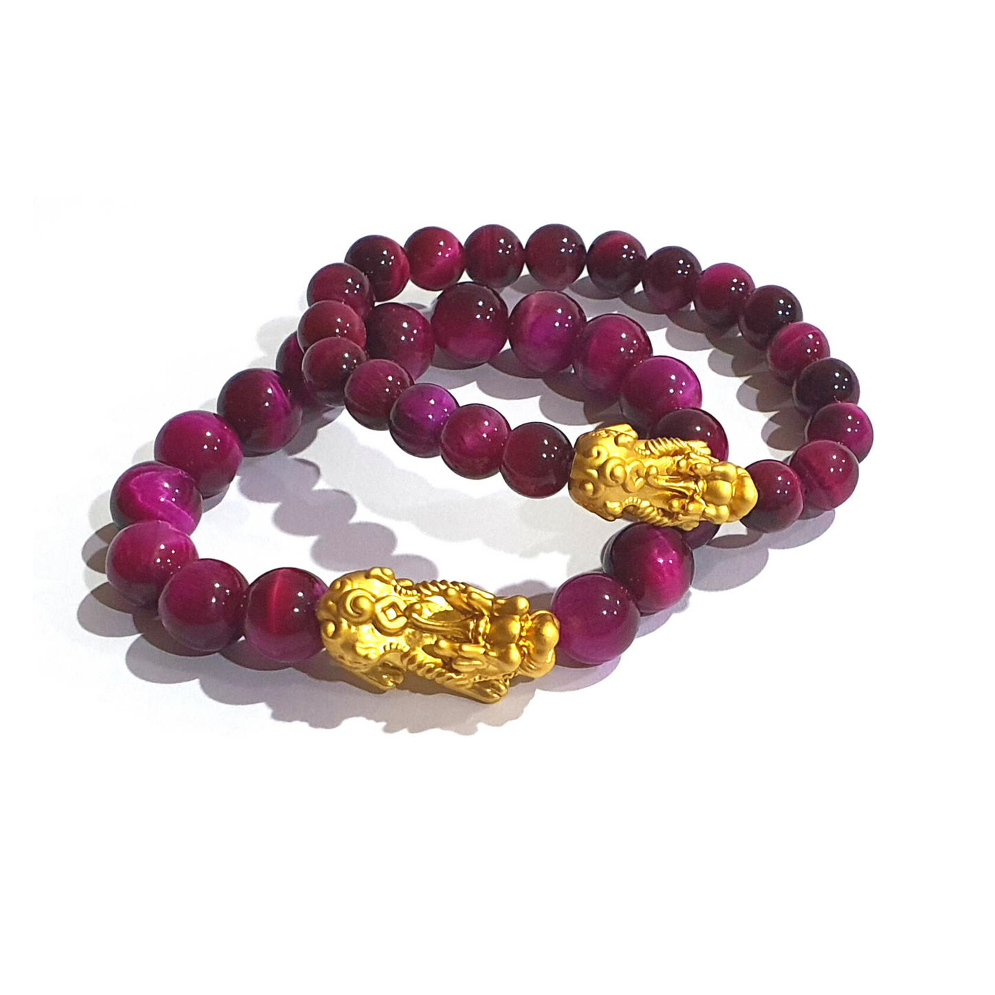 Magenta Tiger Eye with Piyao Charm