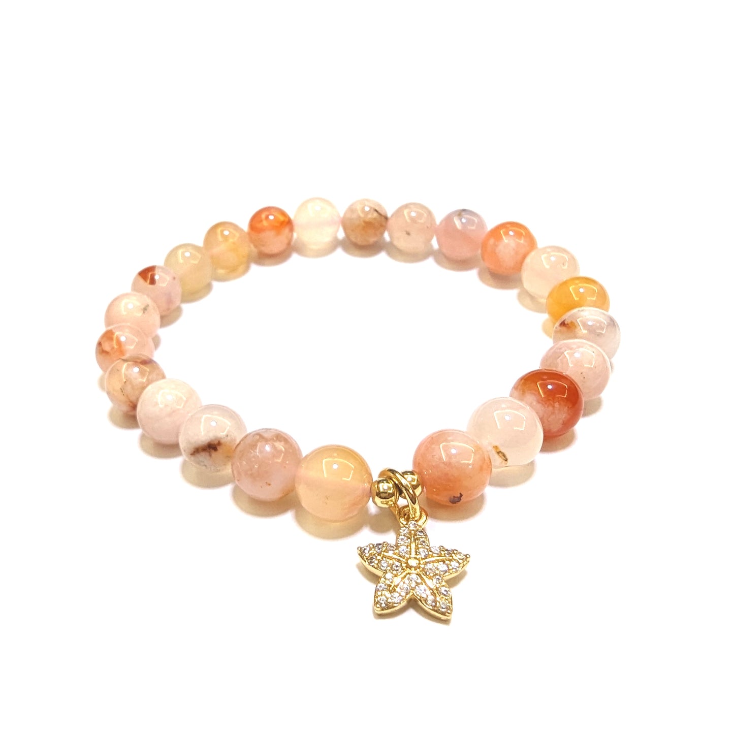 Sakura Flower Agate with Star Charm