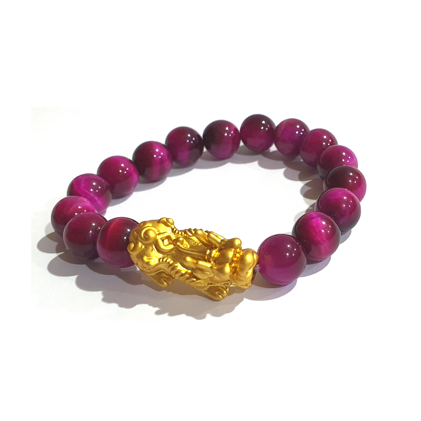 Magenta Tiger Eye with Piyao Charm