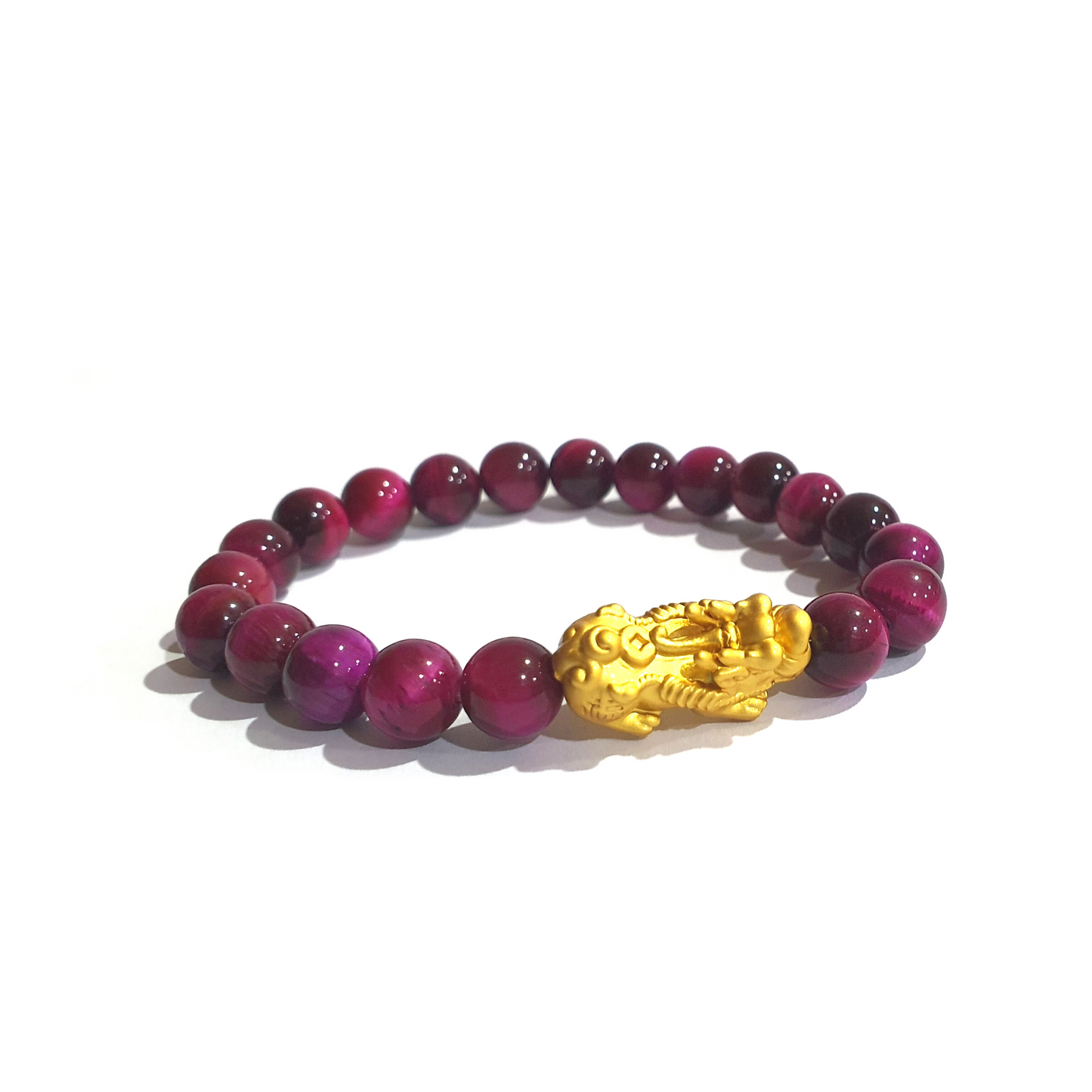 Magenta Tiger Eye with Piyao Charm