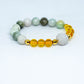 Burmese jade and citrine combo with lotus flower jade gemstone bracelet - Gems & stones ph