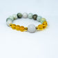 Burmese jade and citrine combo with lotus flower jade gemstone bracelet - Gems & stones ph