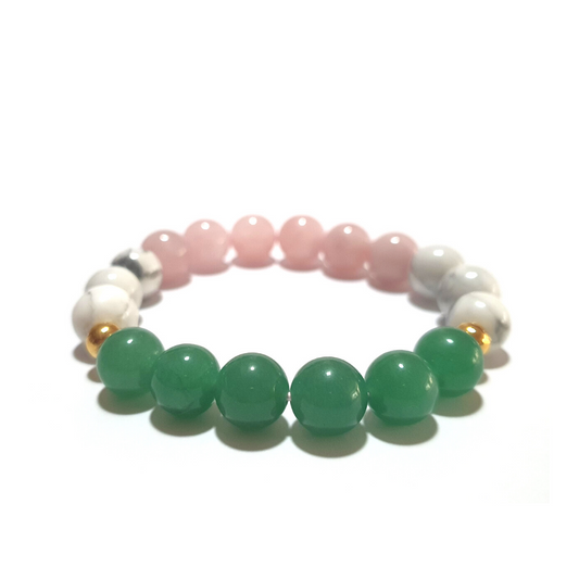 Rose Quartz, Howlite, Aventurine Love gemstone bracelet