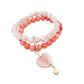 rose quartz and pink chalcedony double layer combination bracelet - Gems & stones ph