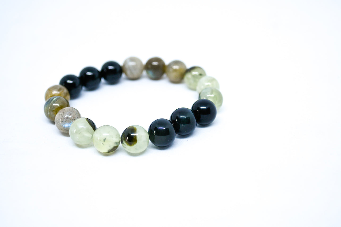 prehnite labradorite and tourmaline gemstone bracelet (protection) - Gems & stones ph