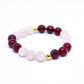 Faceted ruby and rose quartz gemstone bracelet - Gems & stones ph