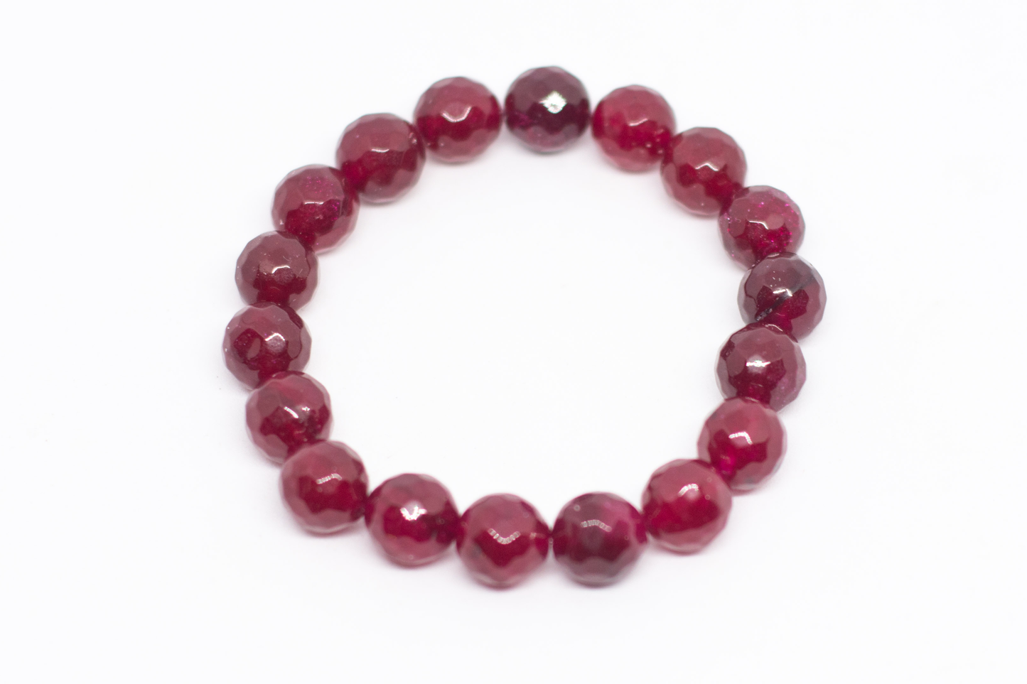 Faceted ruby quartz gemstone bracelet - Gems & stones ph