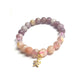 sakura agate with sakura tourmaline with flower charm gemstone bracelet
